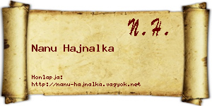 Nanu Hajnalka névjegykártya